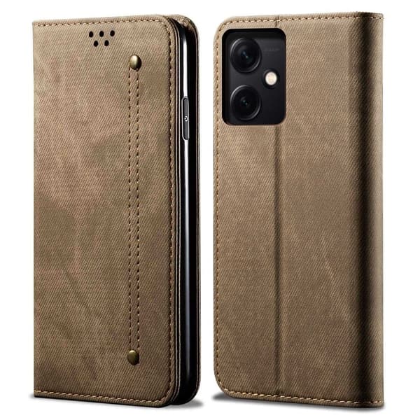 Jeans Xiaomi Redmi Note 12 Läppäkotelo - Khaki Brown