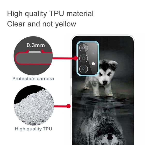 Deco Samsung Galaxy A73 Suojakotelo - Koira And Wolf Black