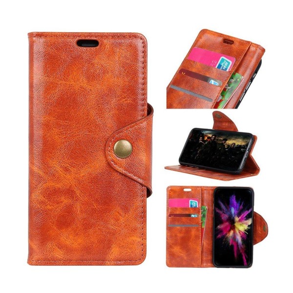 Samsung Galaxy J6 Plus (2018) wallet style leather flip case - O Orange