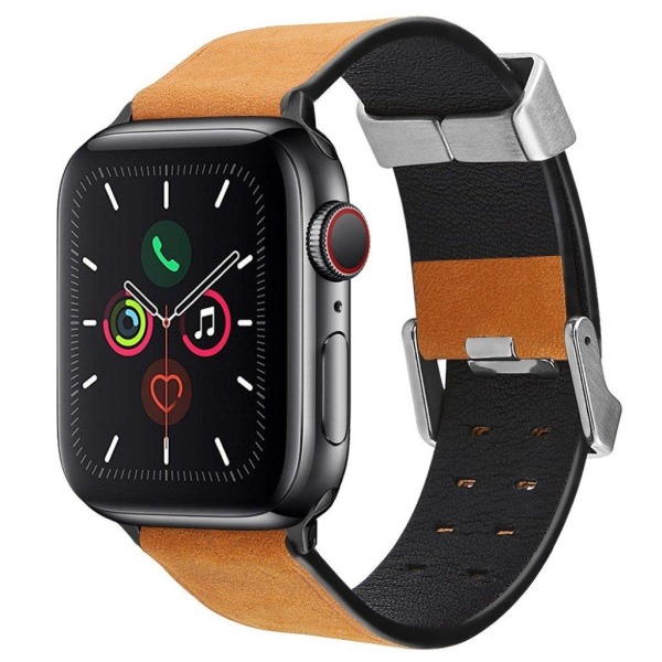 Apple Watch Series 5 / 4 40mm unik urrem i ægte læder - Gul Yellow