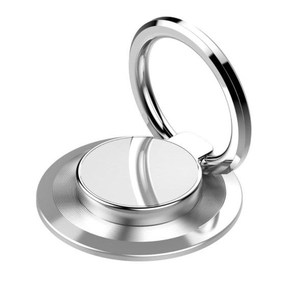 Universal magnetic stainless steel phone ring holder Silvergrå