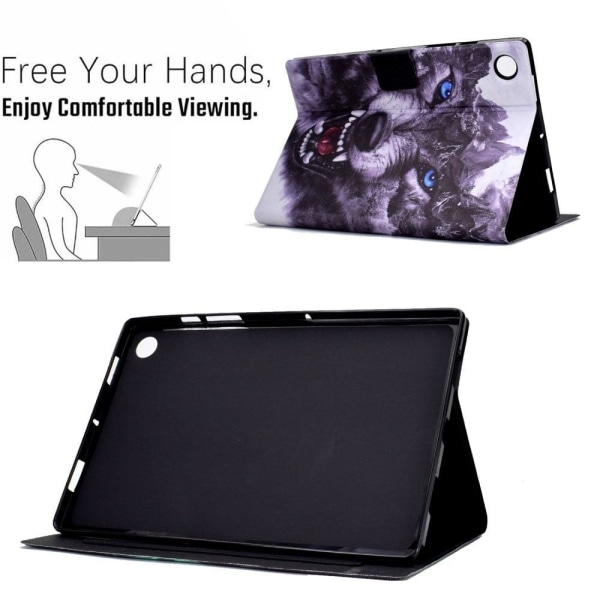 Lenovo Tab M10 Plus (Gen 3) cool pattern leather case - Wolfhoun Lila