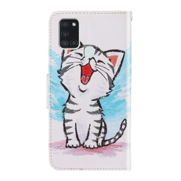 Wonderland Samsung Galaxy A21s Etui - Sød kat Multicolor