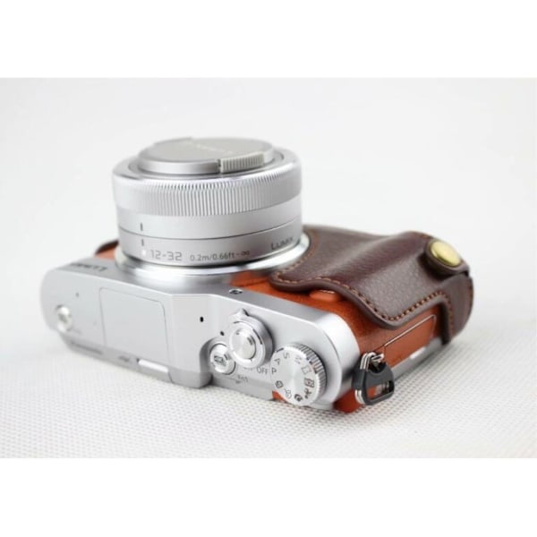 Panasonic Lumix DC-GF10 halvt kamera beskyttelsesetui i læder - Kaffe Brown