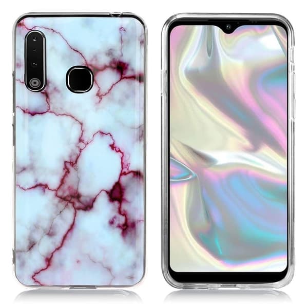 Marmor Samsung Galaxy A70e veske - Rose / White White