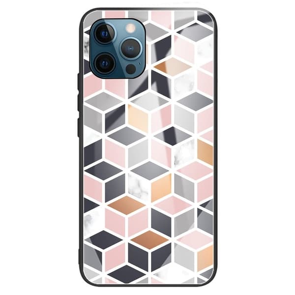 Fantasy Marble iPhone 15 Pro Max Deksel - Rosa / Svart Terning Silver grey