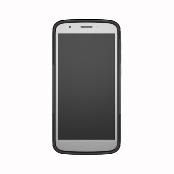 Motorola Moto E5 Play mobilskal plast silikon utfällbart ben däck - Svart Svart