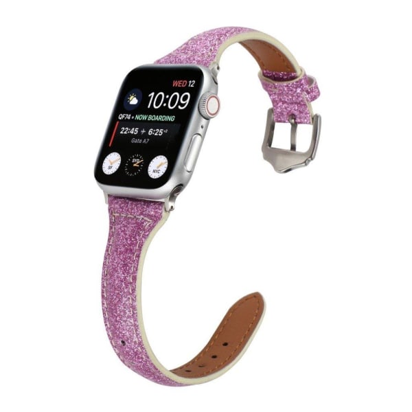 Apple Watch 40 mm urrem i glitterpudderlæder - Lilla Purple