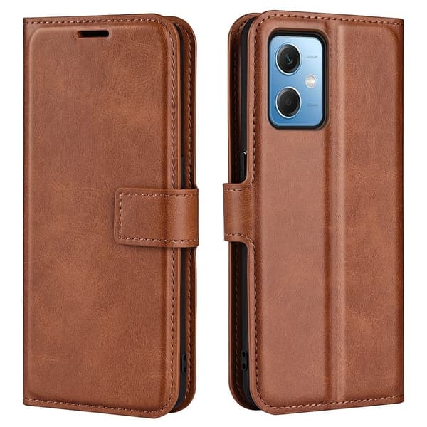 Lompakko Nahkakotelo For Xiaomi Redmi Note 12 - Vaalean Ruskea Brown