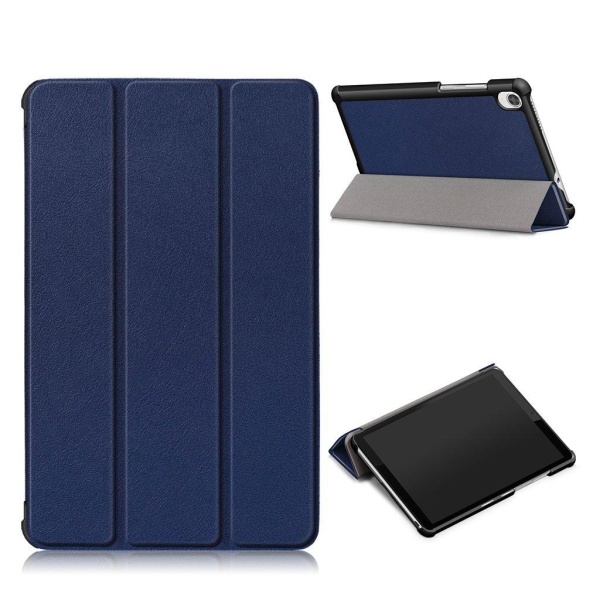 Lenovo Tab M8 litchi leather flip case - Blue Blå