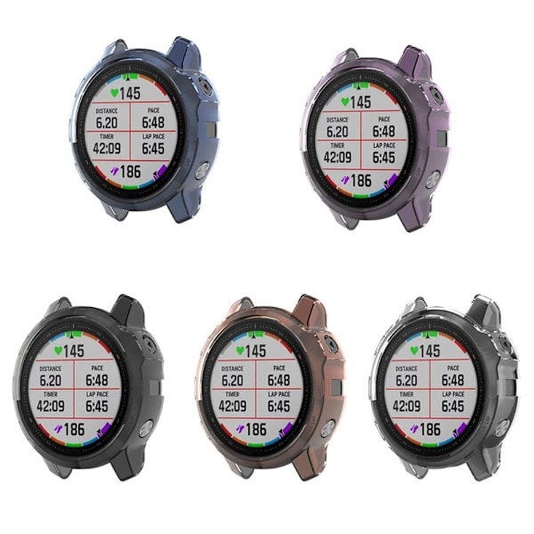 Garmin Fenix 6S / 6S Pro transparent skydd - Rosa Rosa