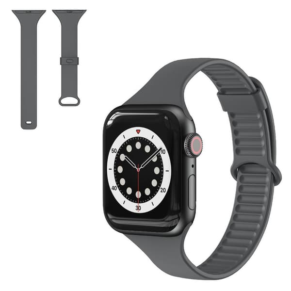 Apple Watch 44 mm fleksibel urrem med glidespænde - Mørkegrå Silver grey