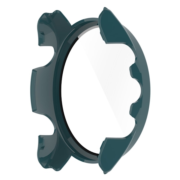 Garmin Forerunner 255 cover with tempered glass screen protector - Blackish Green Grön