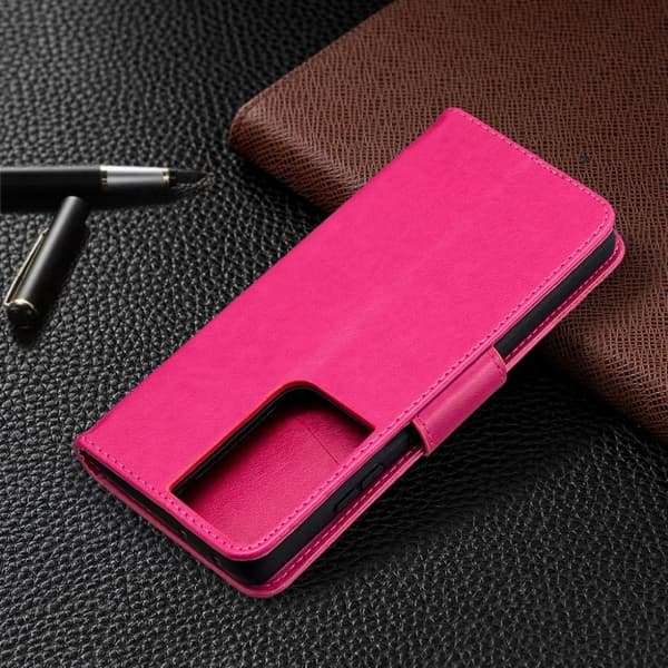 Butterfly Samsung Galaxy S21 Ultra Flippetui - Rose Pink