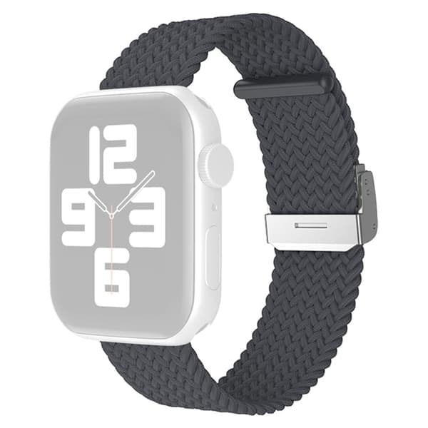 Apple Watch (41mm) viileä nylonkellohihna - Musta Harmaa Silver grey