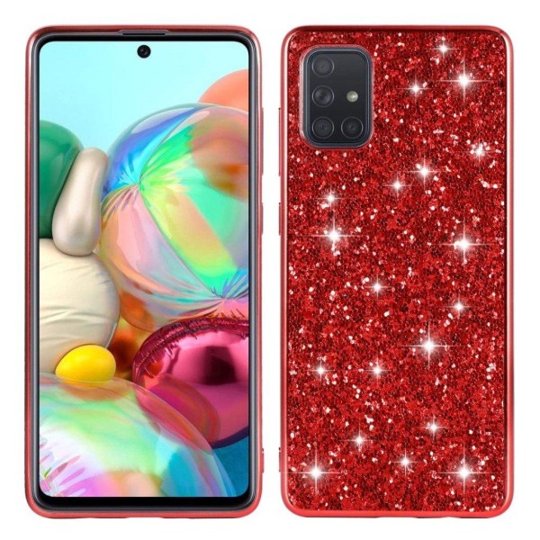 Glitter Samsung Galaxy S10 Lite Etui - Rød Red