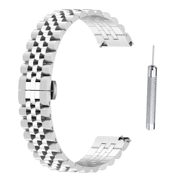 Garmin Forerunner 265S / 255S / Venu 2S / Vivoactive 4S armband i rostfritt stål - Silver Silvergrå