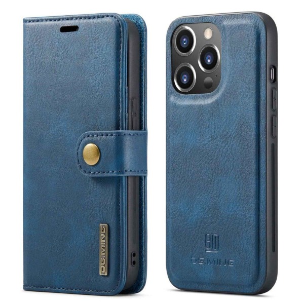DG.MING iPhone 14 Pro Max 2-i-1 etui med pung - Blå Blue