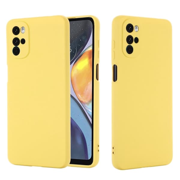 Matt Motorola Moto G22 skal av flytande silikon - Gul Gul