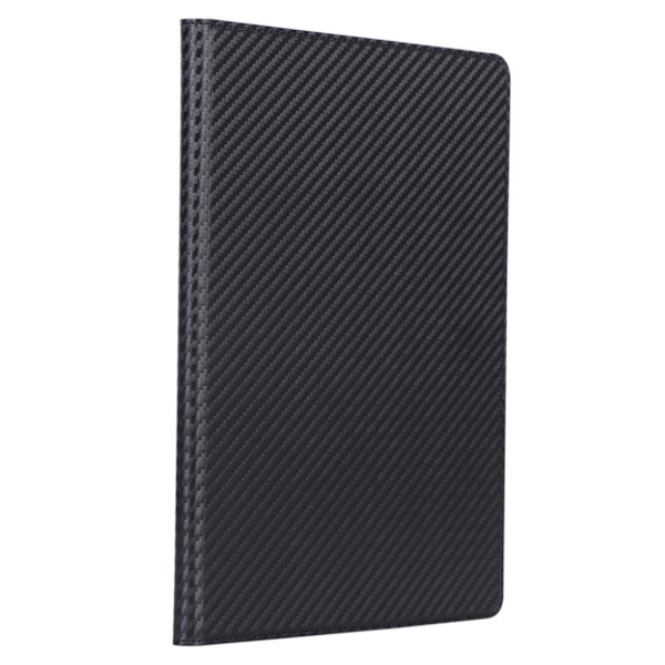 Lenovo Tab E10 lædercover i kulfiber - sort Black
