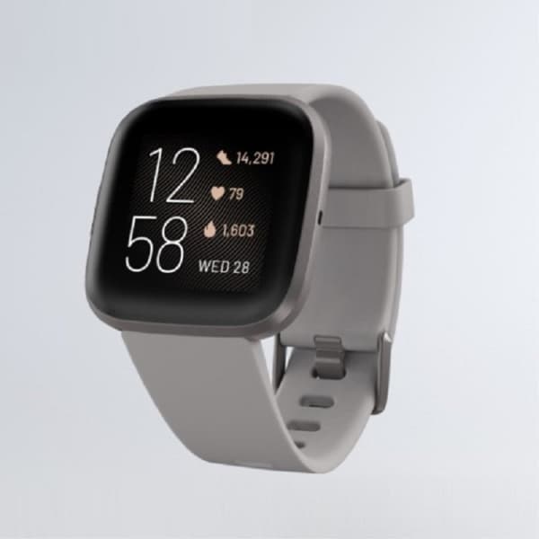 Fitbit Versa / Versa 2 silikoninen kellonauha - Harmaa Silver grey