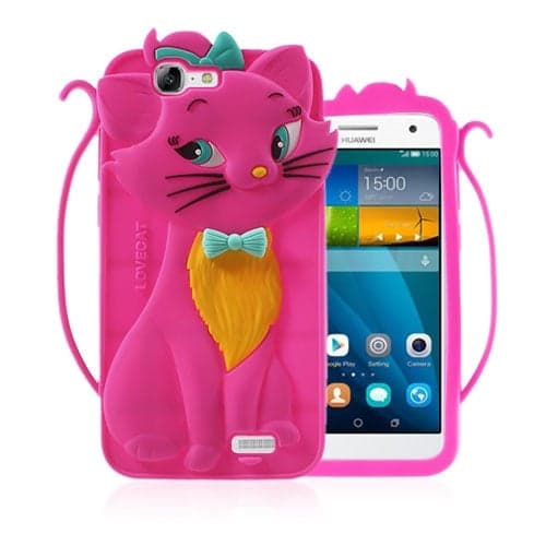 Hauger Huawei Ascend G7 Silicone Deksel - Varm Rosa Pink