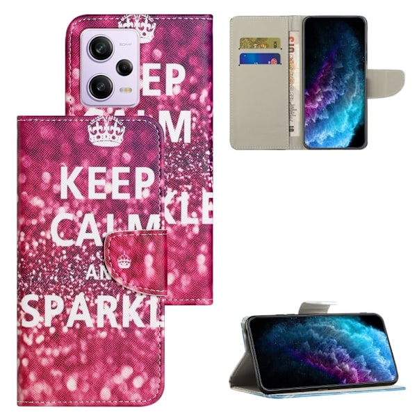 Wonderland Xiaomi Poco X5 / Redmi Note 12 Läppäkotelo - Keep Calm And Sparkle Pink
