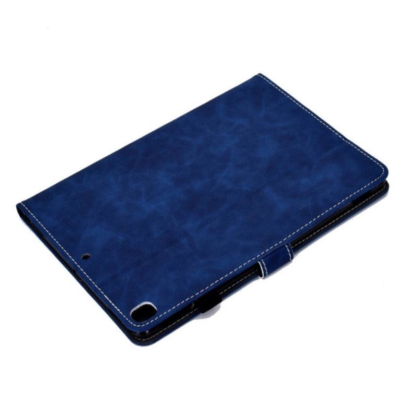Solid Color Card Slots Stand Flip Leather Protective Cover iPad Blue
