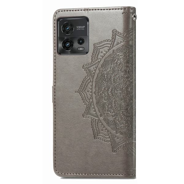 Mandala Motorola Moto G72 Läppäkotelo - Harmaa Silver grey