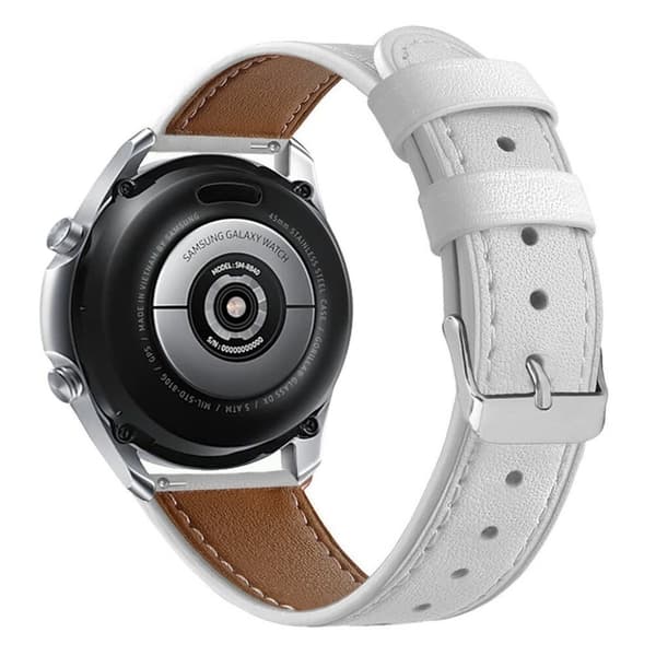 ægte læder rem til Samsung Galaxy Watch 3 (45mm) - hvid White