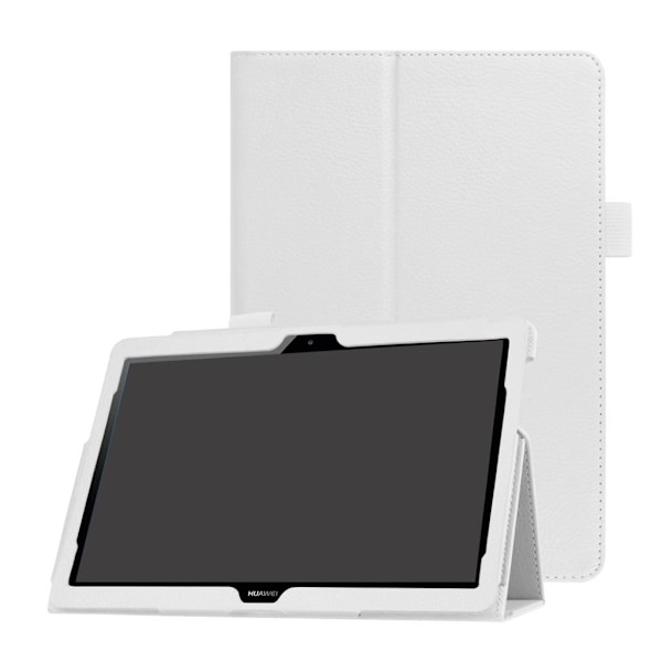 Huawei MediaPad T3 10 etui i læder med Stylus holder - Hvid White