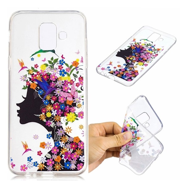 Samsung Galaxy A6 (2018) mobilskal silikon mönster - Blomflicka multifärg