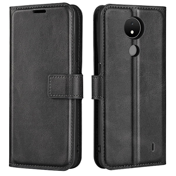 Lompakko Nahkakotelo For Nokia C21 - Musta Black