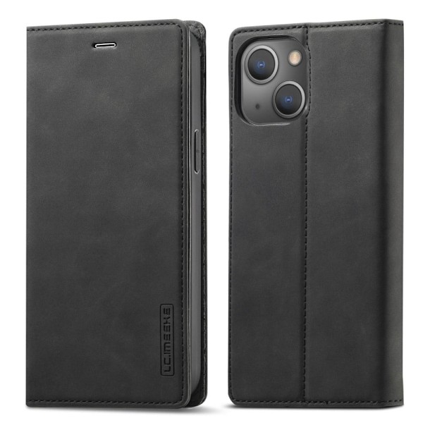 LC.Imeeke läder iPhone 14 fodral - Svart Svart