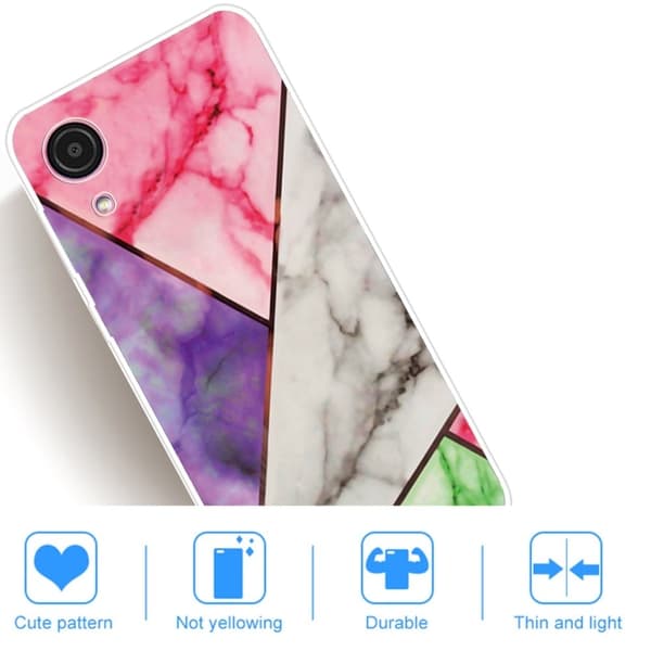 Marmormotiv Samsung Galaxy A03 Core skal - Lila / Rosa / Vit / Grön multifärg