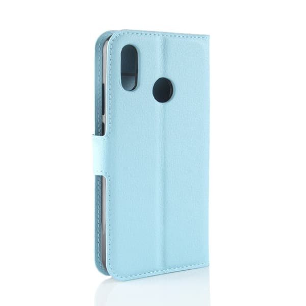 Huawei P20 Lite litchi tekstur PU læder flip etui - blå Blue