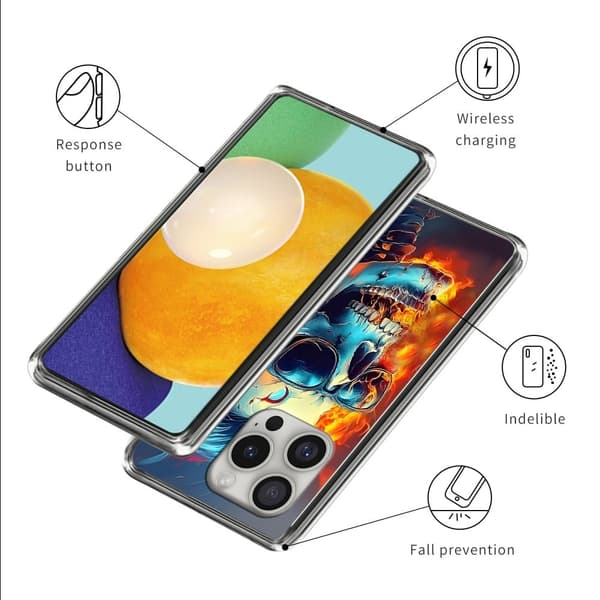 Vibe iPhone 16 Pro skal - Flamskalle multifärg