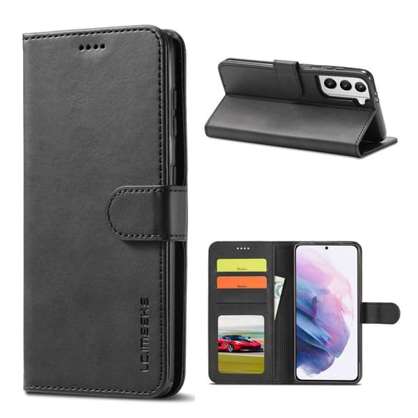 LC.Imeeke Samsung Galaxy S21 Flip Case - Musta Black