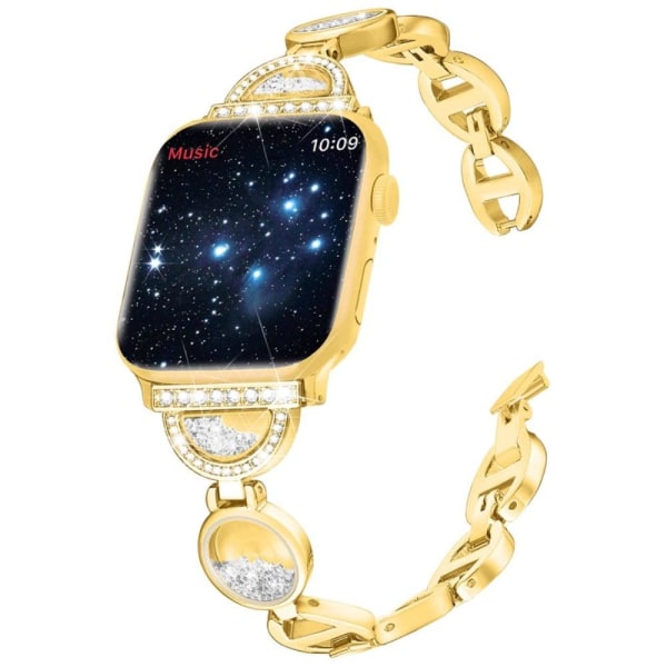 Apple Watch Series 8 (41mm) rhinestones adorned stainless steel watch strap - Gold Gold