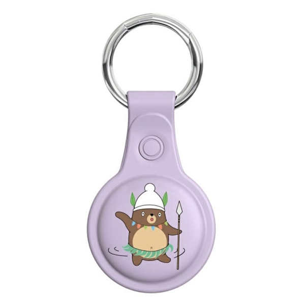 AirTags søtt designede silikondeksel - Lyselilla Purple