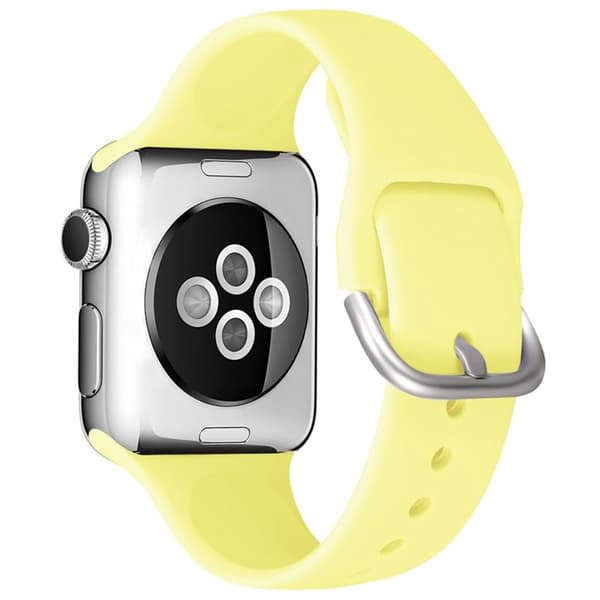 Apple Watch (41 mm) silikoneurrem med justerbart pin-spænde - Lysegul Yellow