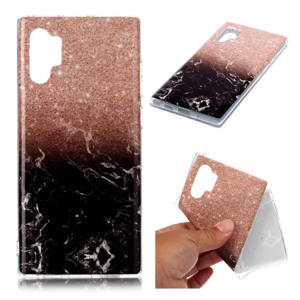 Marble Samsung Galaxy Note 10 Pro cover - Blomme / sort marmor Black