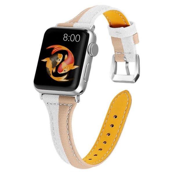 Apple Watch Series 5 40mm genuine leather watch band - Apricot / Multicolor