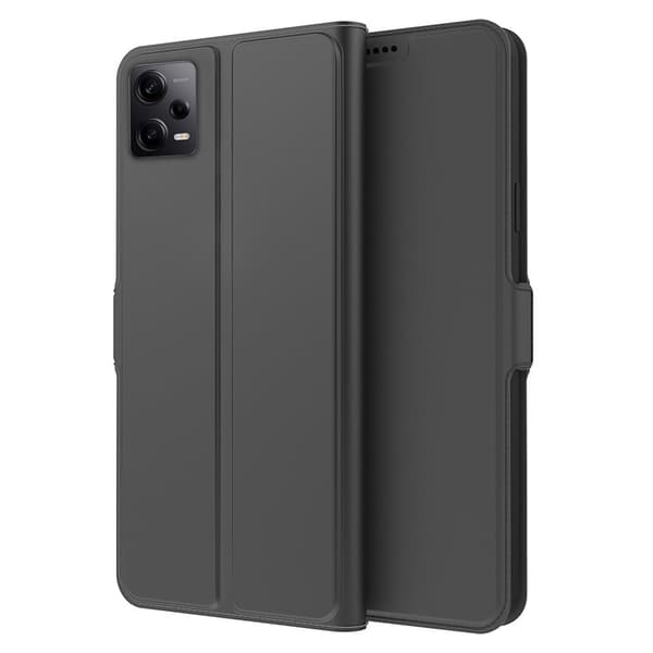 Glatt og tynt premium PU-skinnetui for Xiaomi Redmi Note 12 Pro Plus - Svart Black