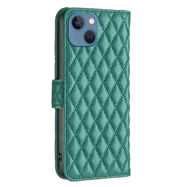 Matt iPhone 13 fodral med rombmönster - Grön Grön