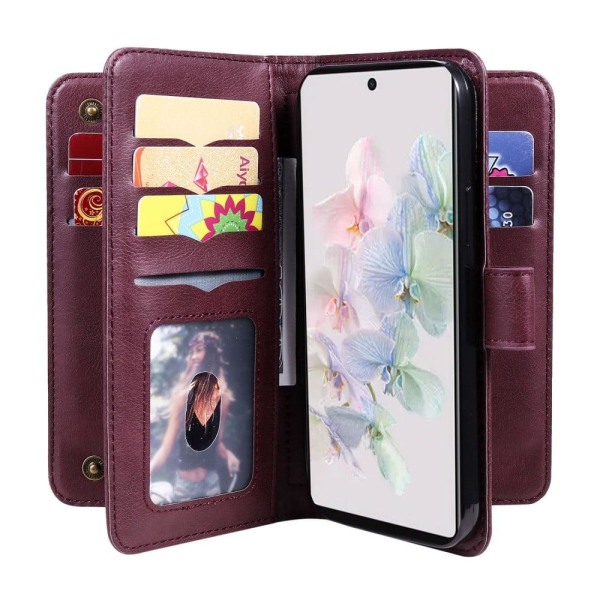 10-slot wallet case for Google Pixel 7 - Wine Red Red