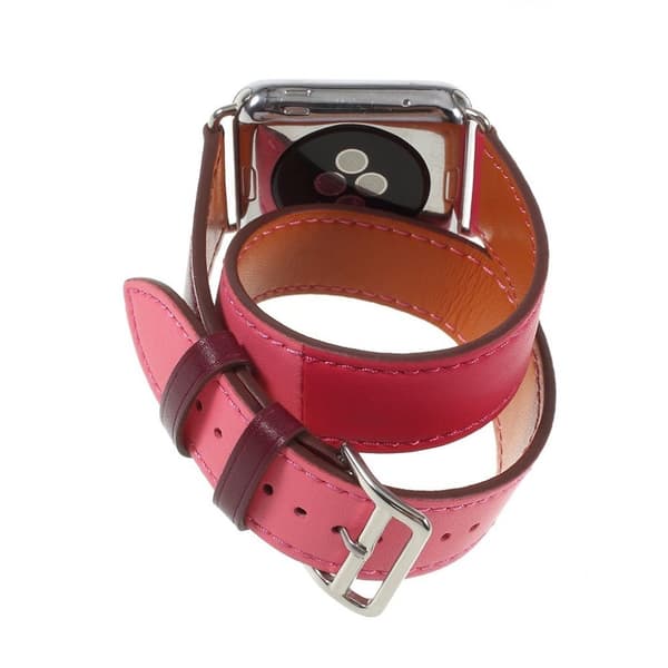 Apple Watch Series 4 40mm erstatnings urrem i lædermateriale - Rosa Pink