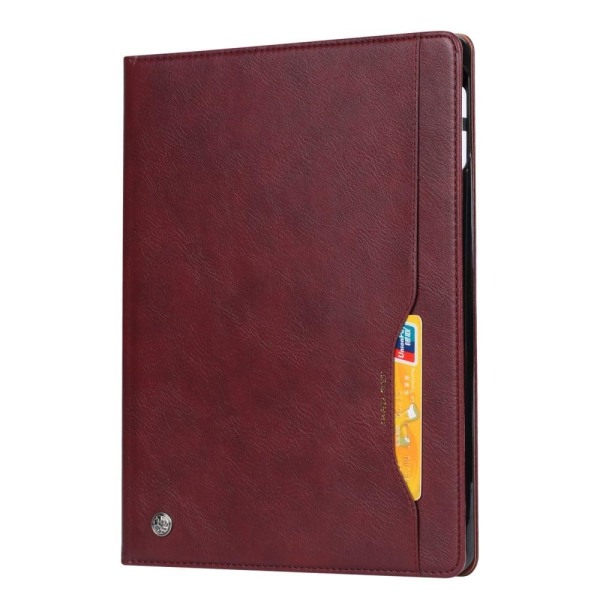 iPad Mini 6 (2021) wallet design leather flip case with pen slot Red