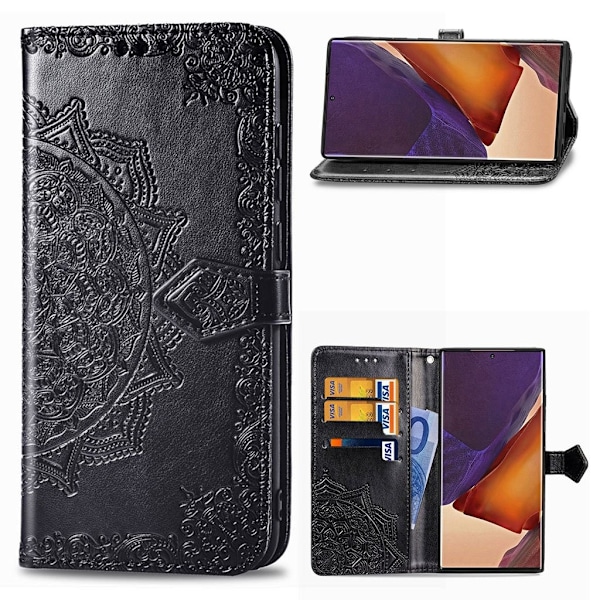 Mandala Samsung Galaxy Note20 Ultra 5G / Note 20 Ultra Flip kotelo - Musta Black