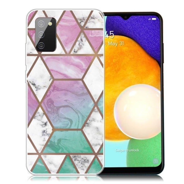 Marble design Samsung Galaxy A03s cover - Hvid Diamant I Farverig Baggrund Multicolor